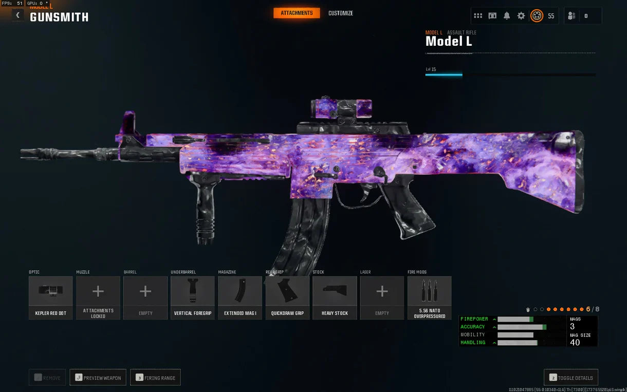 Dark Matter + Level 55 】 ⚔ All Multiplayer Camos Unlocked ✨ Prestige 1 Ready ⚡ Dark Matter Legit Unlocked on all 33 Black Ops 6 Guns ⚡ Linkable to STEAM / BNET / XBOX / PSN