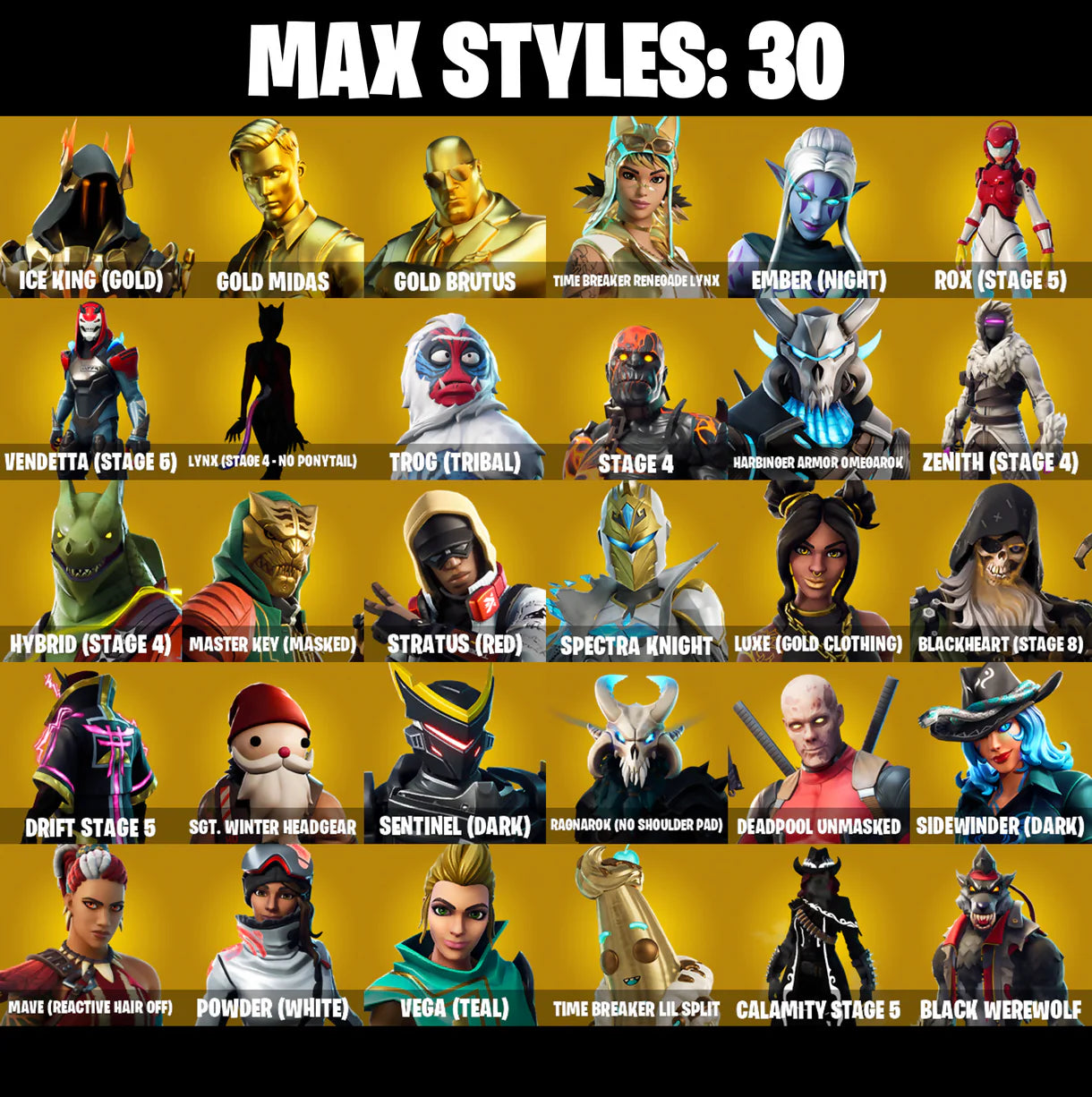 PC/PSN/XBOX |109 skins | Black Knight | Sparkle Specialist | Dark Vertex | Royale Knight | Blue Squire | Gold Midas | Gold Brutus | #B450
