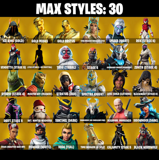 PC/PSN/XBOX |109 skins | Black Knight | Sparkle Specialist | Dark Vertex | Royale Knight | Blue Squire | Gold Midas | Gold Brutus | #B450