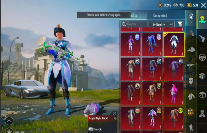 2x Xsuits Arcane Jes 5⭐ L.Pharaoh 4⭐ 31x Gunlabs 6x Max 8x Kill Msgs M416 Lizard Max SCAR-L Thorn Max 122/300 MF 2x Sports Cars Rare Inv 3x Conq Titles S18 Conq Interstellar Set Mythic Helmets & Backpack 82 LVL V.High Pink Pop 5+