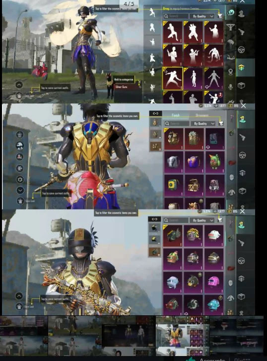 M416 Silver Guru Niv. 6 | AKM Amiral Niv. 6 | Ensemble de pompier le plus rare ? | Combinaison Pharoh X2 ? | Message d'élimination x7 au total⚡ | Gunlab lourd + Inventaire rare✨