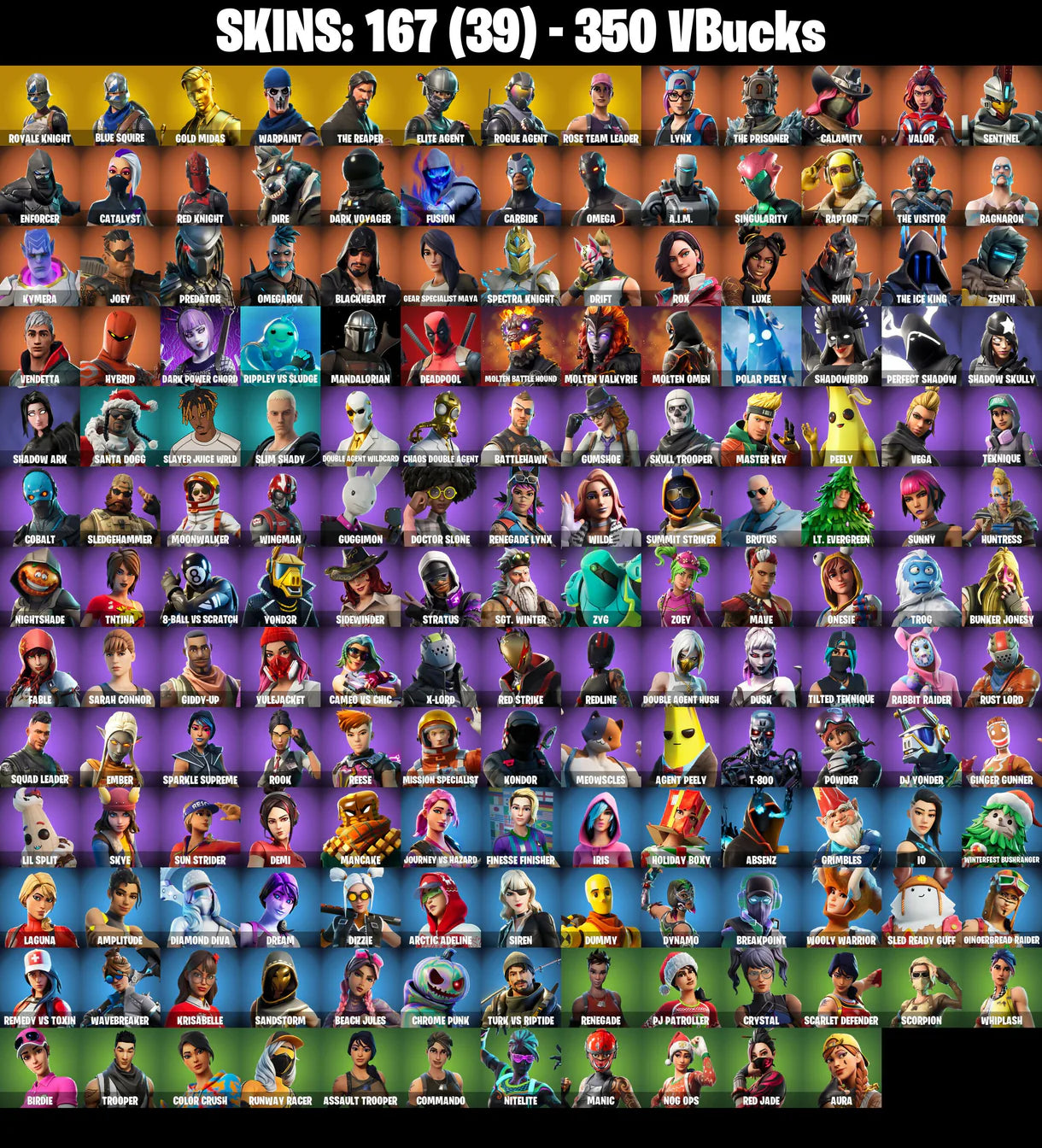 PC/PSN/XBOX |167 skins | OG STW | Royale Knight | Blue Squire | Gold Midas | The Reaper | Elite Agent | Rogue Agent | Rust Bucket | #B461