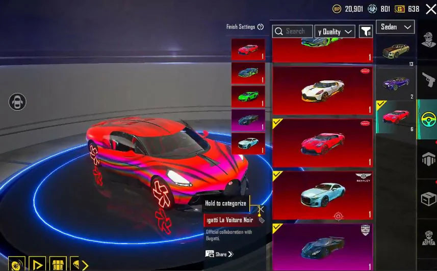400 véhicules mythiques uniques, entièrement chargés, Gunlab lourd, rare, Golden Pharaoh 6⭐, niveau de collection élevé, emotes entièrement OP