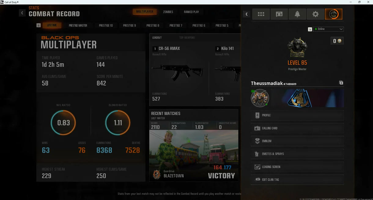 Prestige Master + 33 DARK MATTER ⭐️مكدس ⭐️قابل للربط بـ ⭐️Steam⭐️Dark Spine⭐️22+ Operators ⭐️Diamond⭐️Gold ⭐️495 Camos⭐️ تسليم فوري