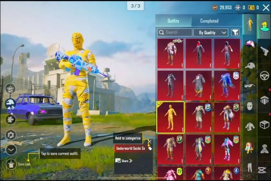 ?67Mythics | Ensemble Momie Jaune⚡ | 17 Armes Améliorées | M416 Scellé Niv. 4 ? | Total de 7 Messages d'Élimination ? | Inventaire Chargé✨