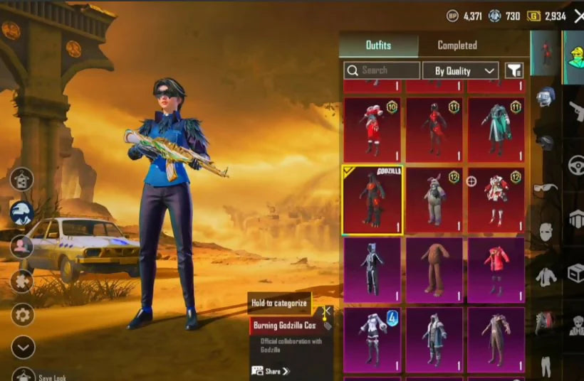 Ensemble ultime Sandslyph + skins doubles M416/AKM | 15 Gunlabs | Mode mythique 31/Tag | Mode ultime 2/10 | Compte M4 | Niveau 66 | Collection 45 | Niveau 30 | Hall d'accueil Duneshine | Costume Godzilla | Inventaire rare chargé