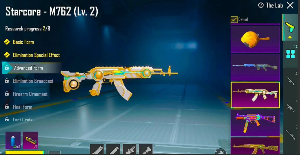 Momie Cheeta et Peela + GC⁴/AKM³/UMP³/M762² Max | 14 Gunlabs | Ensembles Cool to Be Hot + Phantasma | Mode Mythique 33/Tag | Compte S16 | Niveau de collection 44 | Niveau 69 | Inventaire rare à petit budget | Inventaire moyen chargé