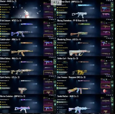Conquérant S5, 7, 8, 9❗ | S4 à acheter en mode RPG ? | M4 Glacier et AKM Hellfire (caisse à butin) | Ump Glacier 5 | 10x Autre message d'élimination | Ensemble de momie de feu | Ancien inventaire rare✨