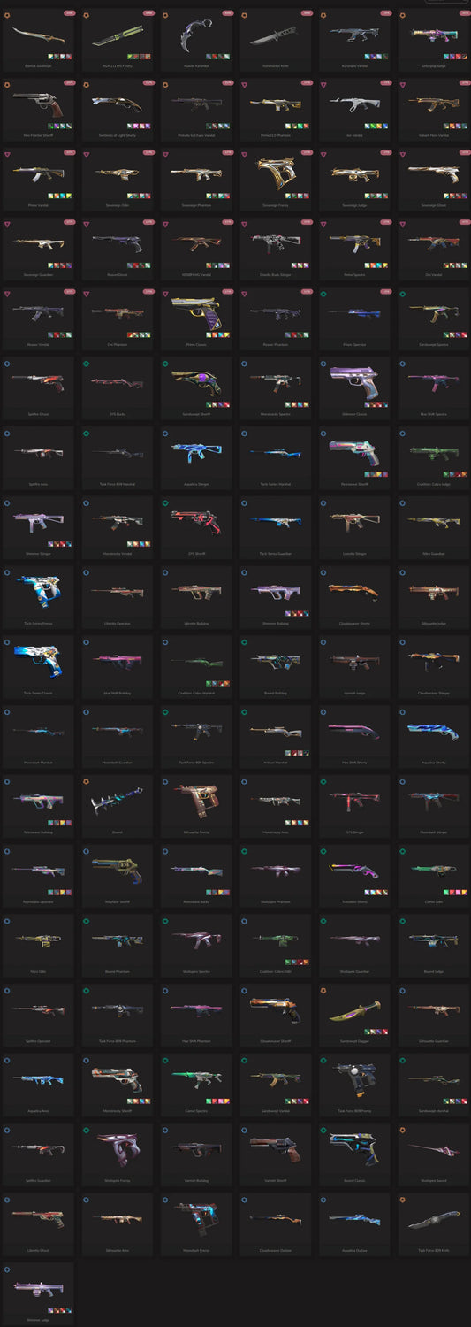 ?✨【 EU/TR】?✨EP8 ACT3 Immo3 534 RR Peak / Sovereign 2.0 Bundle+RGX Butterfly+Reaver Karambit+Kuronami Vandal+ Ion Vandal+Prime Vandal+Prelude to Chaos Vandal +109 Skins