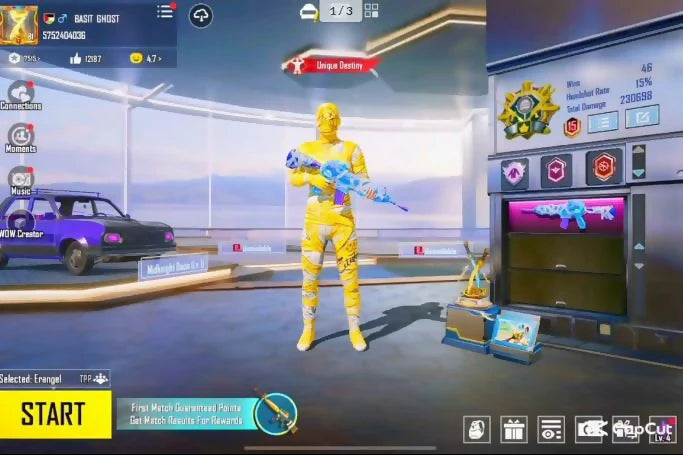 ?67Mythics | Ensemble Momie Jaune⚡ | 17 Armes Améliorées | M416 Scellé Niv. 4 ? | Total de 7 Messages d'Élimination ? | Inventaire Chargé✨