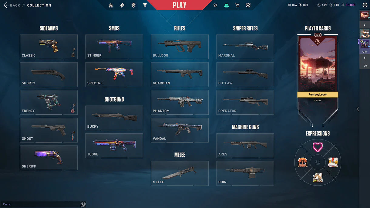 ( EU ) 34 Skins | 5 Knives | Prelude to Chaos Vandal | Xenohunter Knife | Neo Frontier Sheriff | Gaia's Vengeance Phantom | Prime//2.0 Karambit
