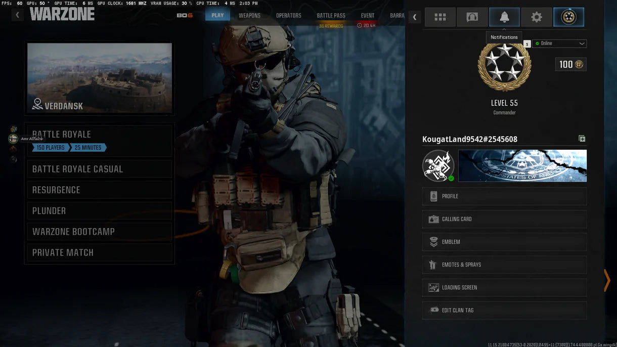Ranked Ready ✔ Level 55 ⚡ 3 Guns Maxed ? 30 Top Placement Games Completed ? 17 Operators ? Full Access ? All Info is Changeable ? Linkable to STEAM / BNET / PSN / XBOX