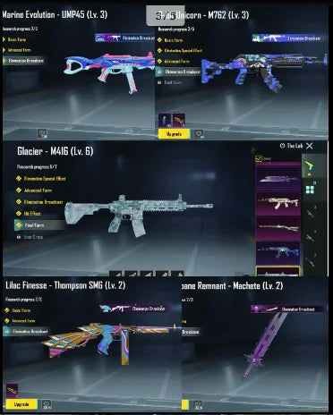50 Mythics | M416 Glacier Niveau 6⚡ | M762 8 bits Niveau 3 | Ump45 Marine Max | Total 13x Gunlab? | Niveau de compte 71 | Meilleur inventaire✨