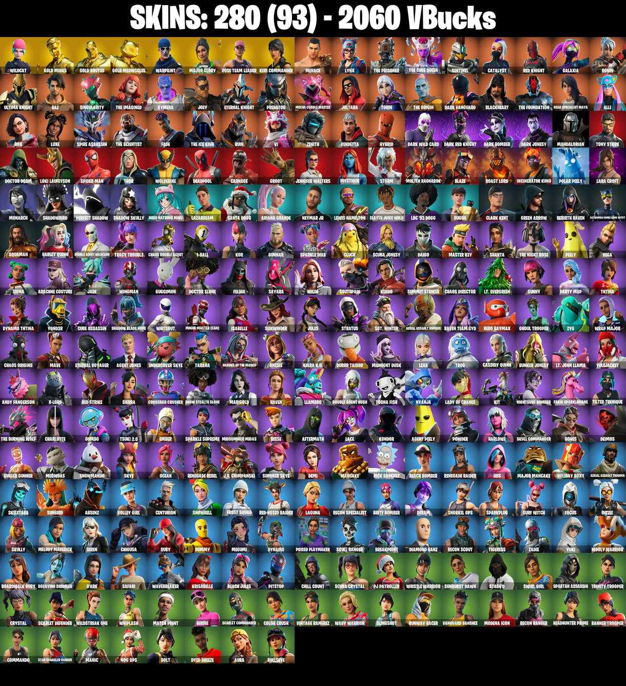 PC/PSN/XBOX | ٢٨٠ جلود | OG STW | Wildcat | Gold Midas | Gold Brutus | Gold Meowscles | Major Glory | Keri Commander | Rust Bucket | #B426
