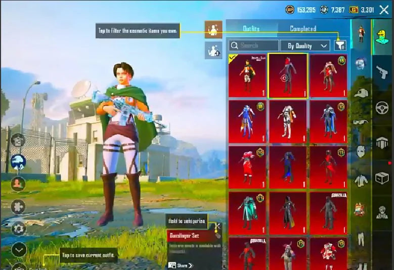 MF 25 11x Gun-Lab 1x Kill Msg M416 Glacier Lv4 AKM Codebreaker Lv2 The Gunslinger Set Levi Character Set Cycle 8 Mask Hard Inventory