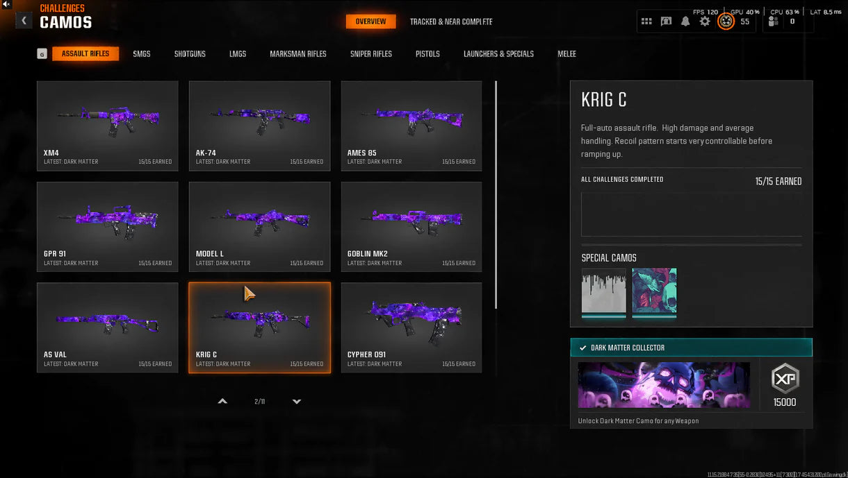 【 Dark Matter + Prestige 1 】 ⚔ All Multiplayer Camos Unlocked ✨ Prestige 1 Ready ⚡ Dark Matter Legit Unlocked on all 33 Black Ops 6 Guns ⚡ Linkable to STEAM / BNET / XBOX / PSN