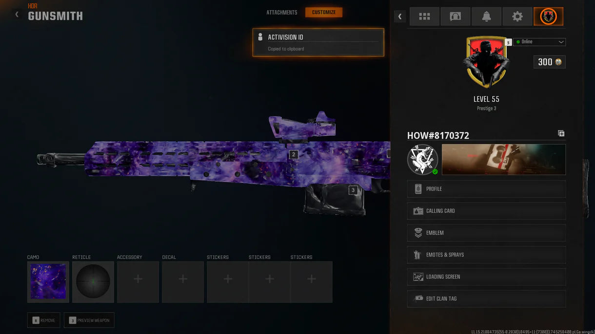 【 Dark Matter + Prestige 4】 ⚔ All Multiplayer Camos Unlocked ✨ Prestige 4 Ready ⚡ Dark Matter Legit Unlocked on 33 Black Ops 6 Guns ☄ Linkable to STEAM / BNET / XBOX / PSN