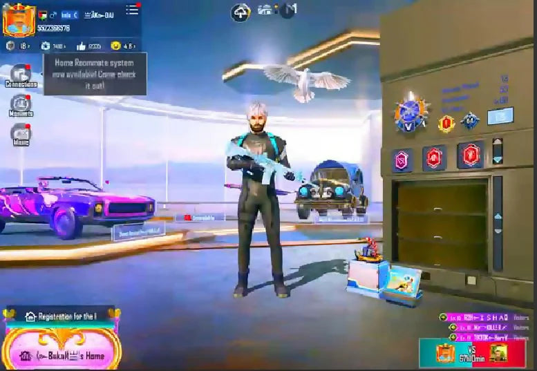 MF 122 26x Gun-Lab 4x Max 1x Kill Msg M416 Glacier Maxed AKM Roaring Tiger Lv4 Black Shark Divi Set Fiend Huntress Set Burn Godzilla Set Godzilla Costume S7 Vieille Barbe Casque Glacier déverrouillé 1x Inventaire Conquérant Hard