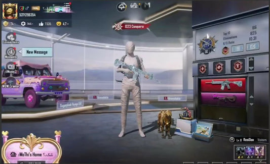 Anukhra Xsuit 2⭐ Ensemble Momie Blanche + Emote M416 Glacier Max Combo M416×AKM×UMP 1x Mythic Lobby Perm 103x Mythiques 8x Mythiques Extra Ensemble Machine