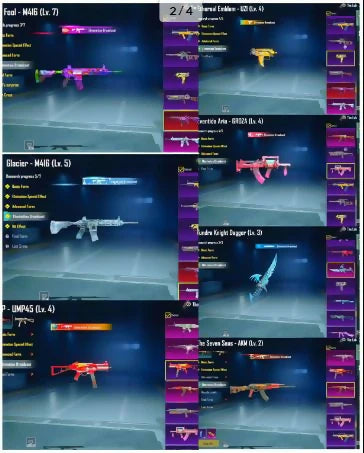 83Mythics | Ignis Xsuit 4 ? | M416 Glacier et AKM Wandering niveau 7 max ? | Ump Glacier 5 | Total de 26 armes améliorées | 2x max - 6x message d'élimination par arme ? | Meilleur Inventroy ✨