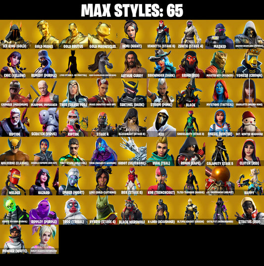 PC/PSN/XBOX |211 skins | Glow | Gold Midas | Gold Brutus | Gold Meowscles | Shady Doggo | Clutch | Grind | Trilogy | Reliant Blue | Candy Axe | #B50