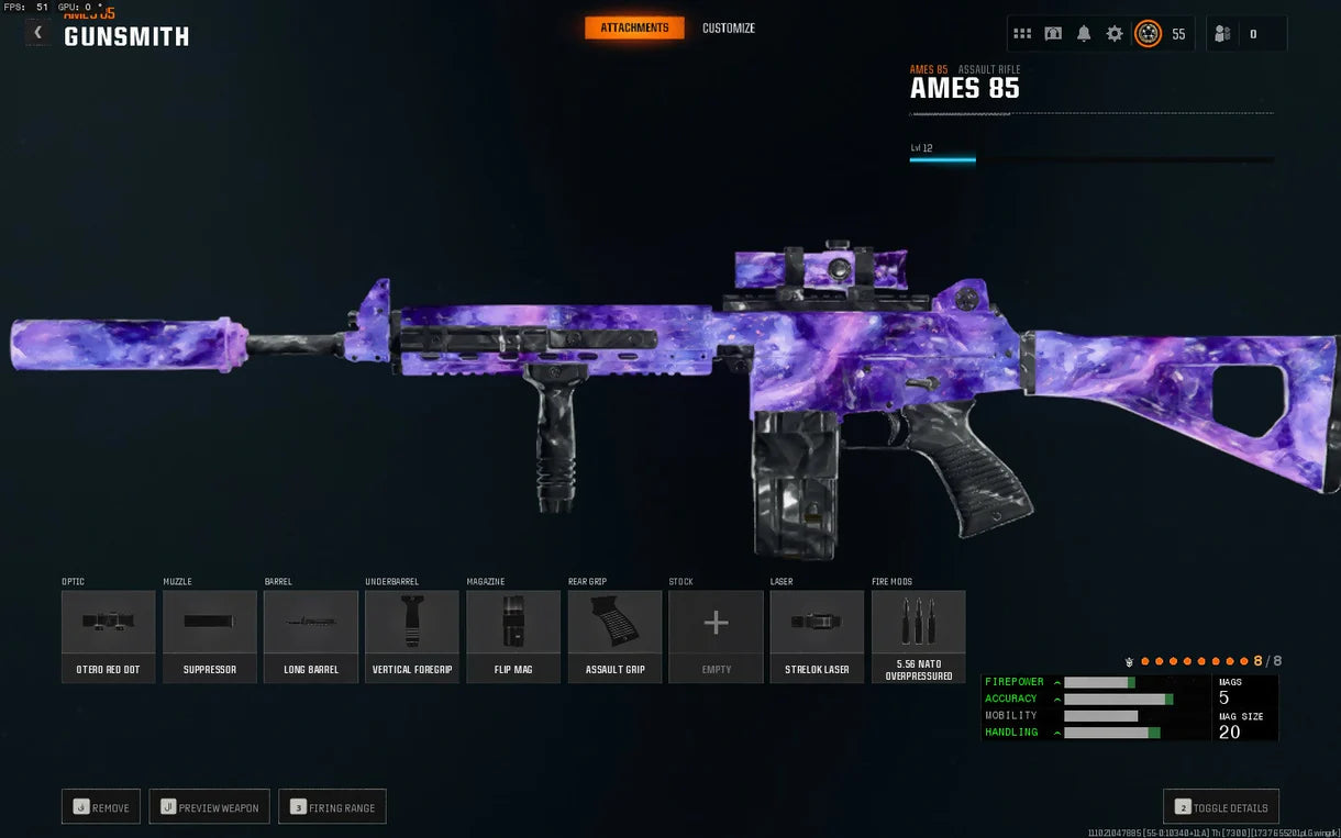 Dark Matter + Level 55 】 ⚔ All Multiplayer Camos Unlocked ✨ Prestige 1 Ready ⚡ Dark Matter Legit Unlocked on all 33 Black Ops 6 Guns ⚡ Linkable to STEAM / BNET / XBOX / PSN