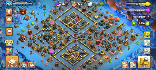 World Rank 1083 ★> Th17 Rare Max Out ★> 28k Legendary Trophy ★> 6 Epic Max Type ★> Max Heros:- 100-100-83-75-50 ★> 1035 Cwl Reward ★> 26 Rare Skins ★> Bh10 Max ★> 3673 War Stars ★> atb 6k+ ★> Safe Guarantee ★> instant delivery