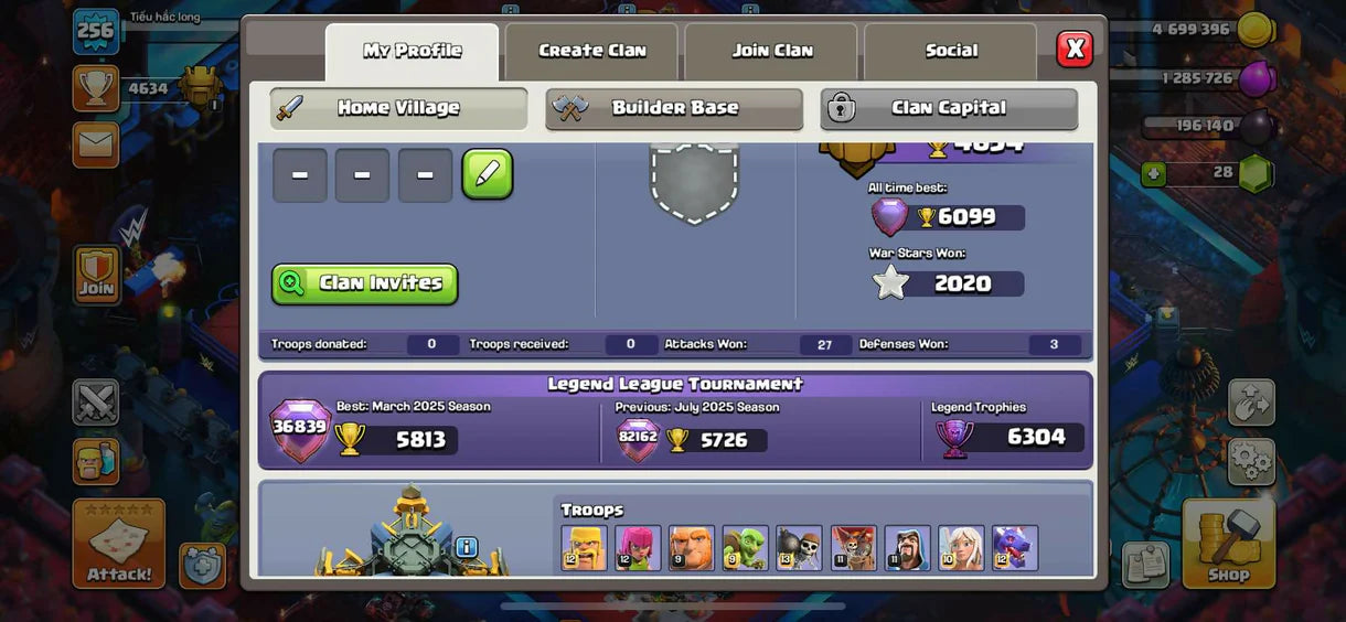 8 Epics Max ⚡ Th17 Max Out ⚡ Heros Max :- 100-100-77-75-50 ⚡ATB-6099 ⚡ 256 Xp ⚡Safe Guarantee ⚡Instant Delivery