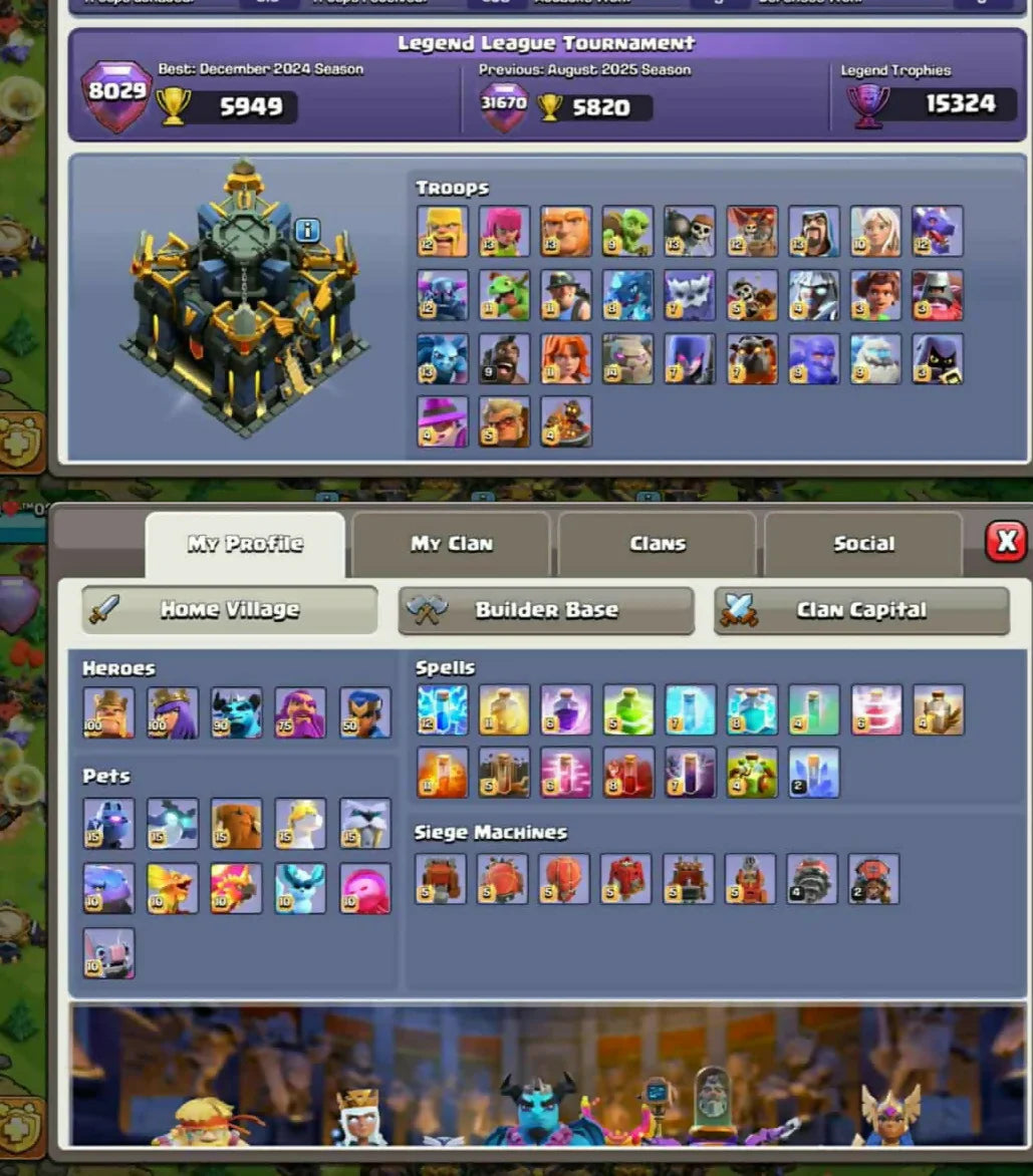 9 Epic Max➤Free Rename➤TH17 100% Maxed➤Heros:All Maxed ➤Good ATB:6.1K➤Collection of Epic➤13 Heros Skins➤Safe and INSTANT DELIVERY#A