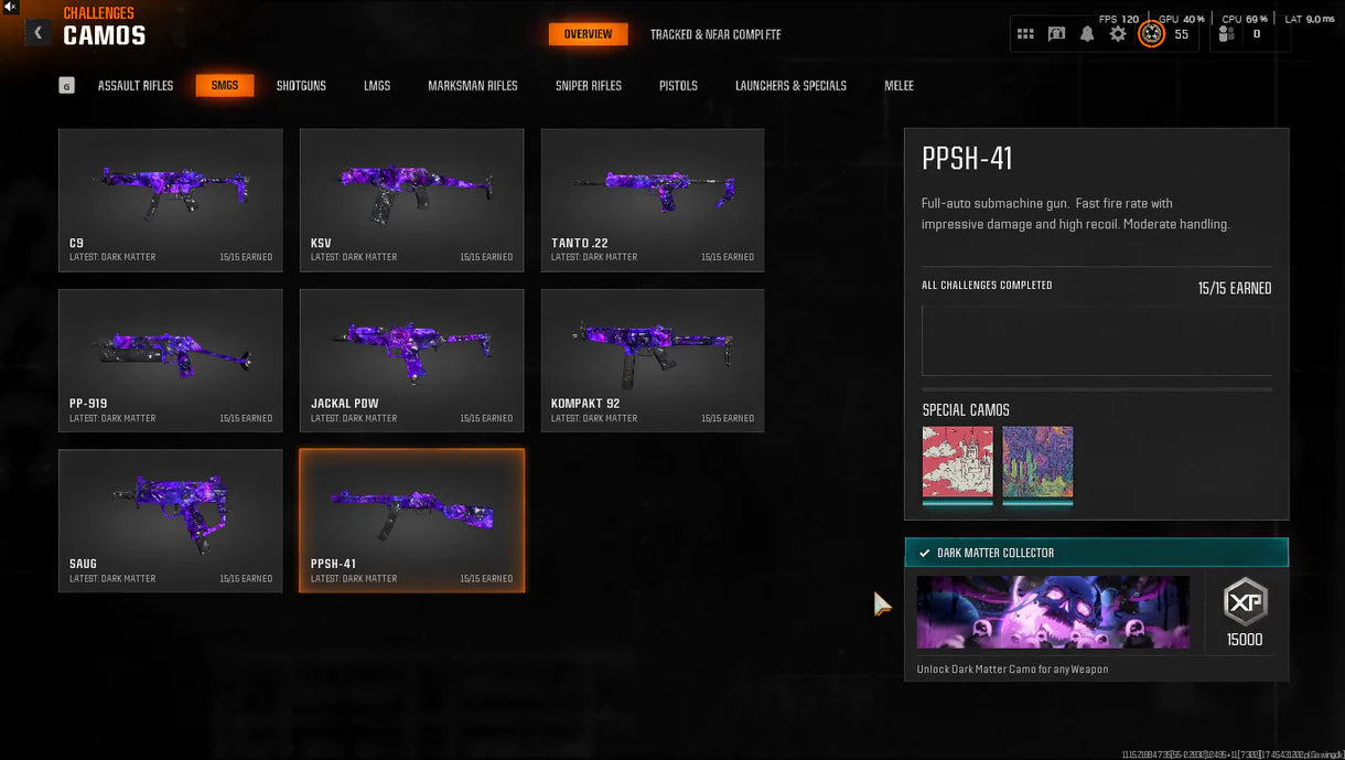 【 Dark Matter + Prestige 1 】 ⚔ All Multiplayer Camos Unlocked ✨ Prestige 1 Ready ⚡ Dark Matter Legit Unlocked on all 33 Black Ops 6 Guns ⚡ Linkable to STEAM / BNET / XBOX / PSN