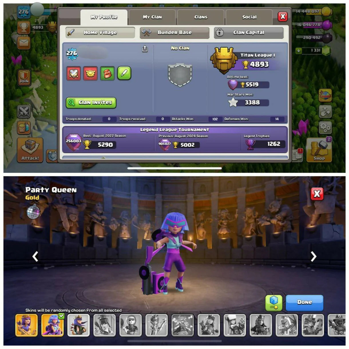 {STRONG BASE} TH17 NEAR MAX⚡️5 EPIC EQUIPMENTS⚡️XP- 276⚡️HERO -100-100-78-75-50 ⚡️HOT WALLS⚡️MAGIC ITEMS⚡️701 CWL MEDALS⚡️OP LAB⚡️INSTANT DELIVERY ?