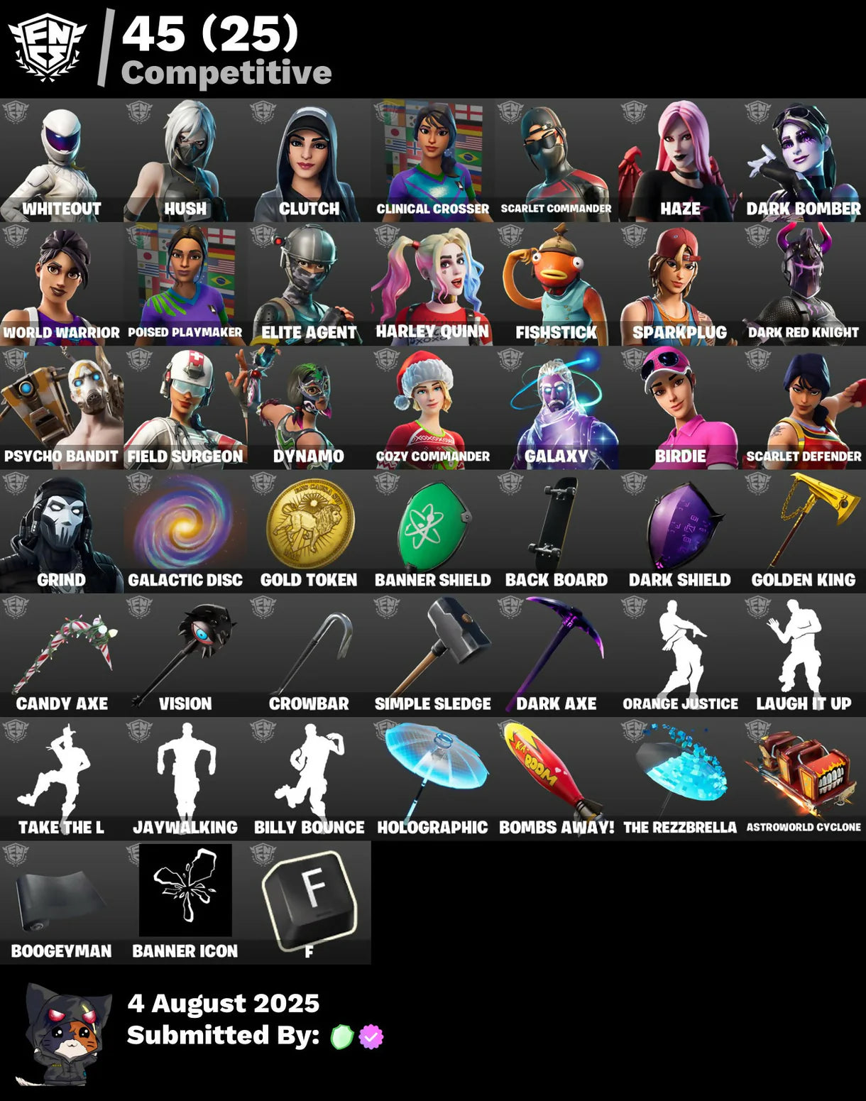 OG FORTNITE ACCOUNT✅STACKED✅143 skins✅OG STW✅Galaxy✅IKONIK✅The Reaper✅Elite Agent✅World Warrior✅Take The L✅Gold Brutus✅Gold Midas✅Orange Justice