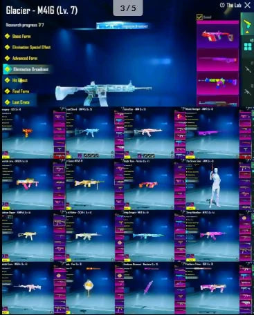 150 objets mythiques | Casque Inferno | 2 ensembles momies | Combinaison Silvanius X-4 | 50 laboratoires d'armes (M4, AKM, UMP, tous avec effet à l'impact) | 17 messages d'élimination par arme | 4 voitures de sport
