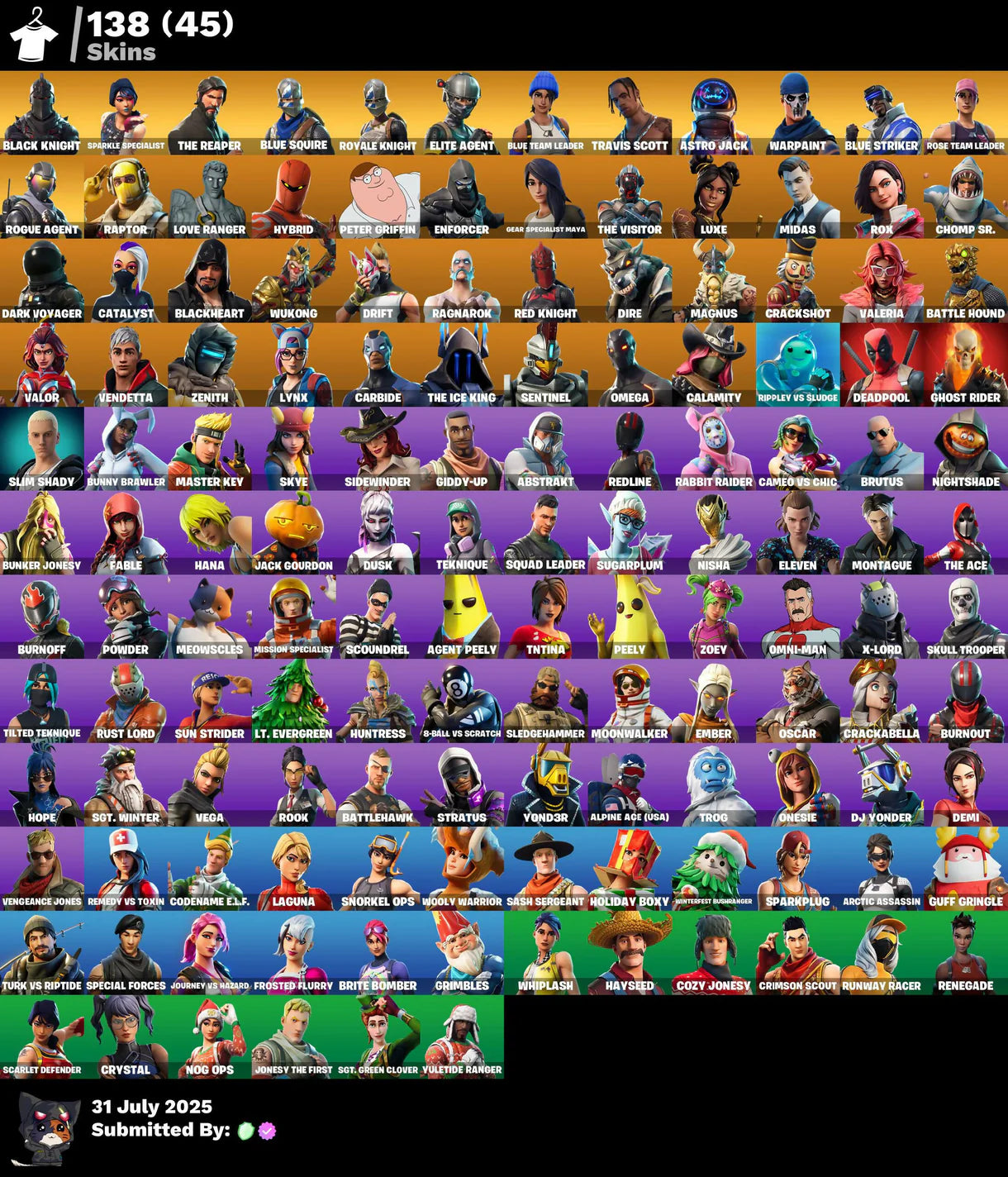 OG Fortnite Account✅Stacked✅138 skins✅Black Knight ✅Travis Scott✅Sparkle Specialist✅The Reaper✅Blue Squire✅Royale Knight✅Elite Agent✅Blue Team Leader