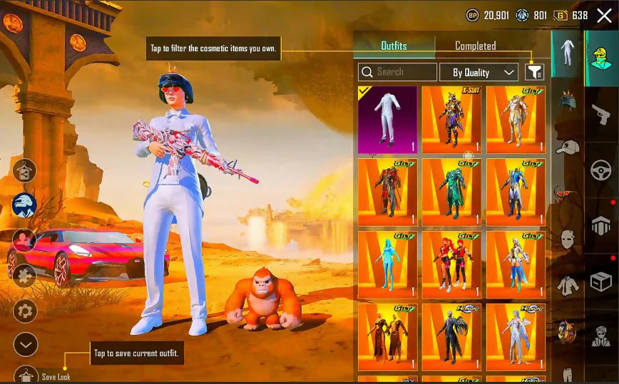 400 véhicules mythiques uniques, entièrement chargés, Gunlab lourd, rare, Golden Pharaoh 6⭐, niveau de collection élevé, emotes entièrement OP
