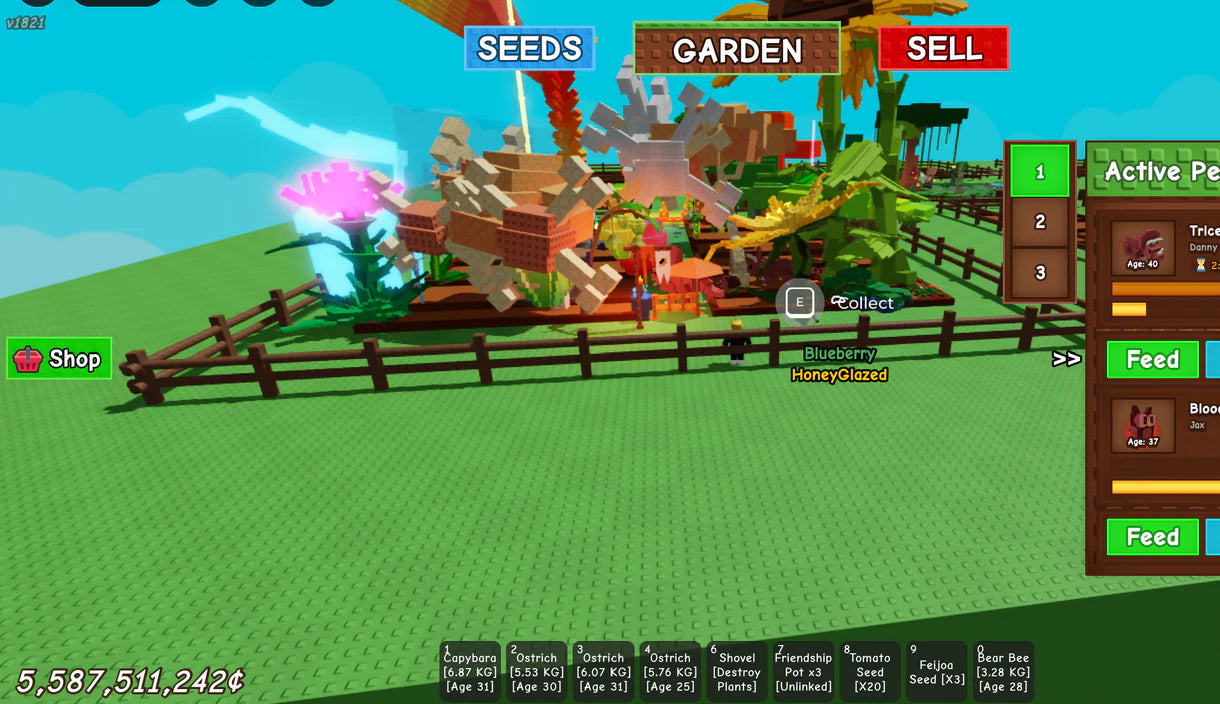 ✅ Bone Blossom Tree x2 + Sunflower Tree x2 + Honeysuckle Tree + Moon Melon Tree | Huge Animal Collection | Massive Seed Variety | 5.5B+ Coins
