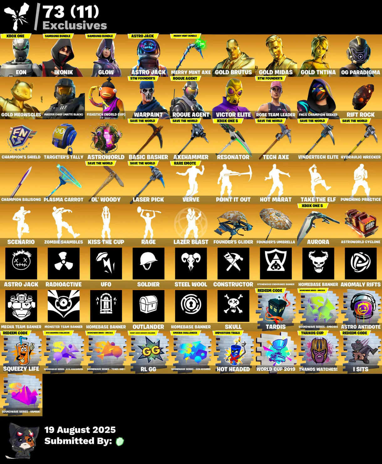 OG FORTNITE ACCOUNT✅STACKED✅503 skins✅OG STW✅IKONIK✅Merry Mint Axe✅Eon✅Glow✅Zombie Shambles✅Gold Midas✅Gold TNTina✅OG Paradigma✅Gold Meowscles✅2555 VB