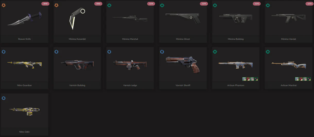 ✨ʕ•͡-• ʔ【EU/TR】 ʕ•͡-•ʔ ✨Unranked // Minima Vandal+Minima Karambit+Reaver Knife+Minima Ghost+Minima Bulldog +13 Skins ⚡Instant Delivery ⚡