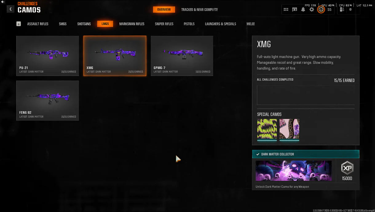 【 Dark Matter + Prestige 1 】 ⚔ All Multiplayer Camos Unlocked ✨ Prestige 1 Ready ⚡ Dark Matter Legit Unlocked on all 33 Black Ops 6 Guns ⚡ Linkable to STEAM / BNET / XBOX / PSN