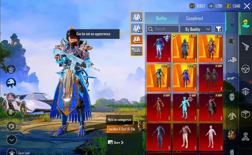 6 combinaisons X Pharaon doré 6 ? Combinaison X Poséidon 6 ? Combinaison X double Max ? 60 Gunlab 7 Max, 13 messages d'élimination ?