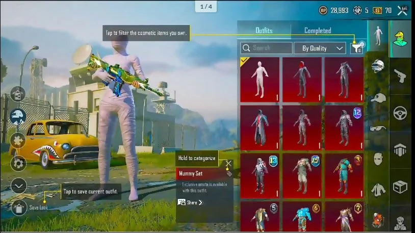 75 Mythiques | Ensemble Momie Blanche | M416 Rugissant Niv. 2 | 21 Armes à Feu | 7 Armes à Feu | Mythiques Rares et Inventaire