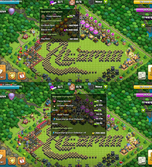 9 Epic Max➤Free Rename➤TH17 100% Maxed➤Heros:All Maxed ➤Good ATB:6.1K➤Collection of Epic➤13 Heros Skins➤Safe and INSTANT DELIVERY#A