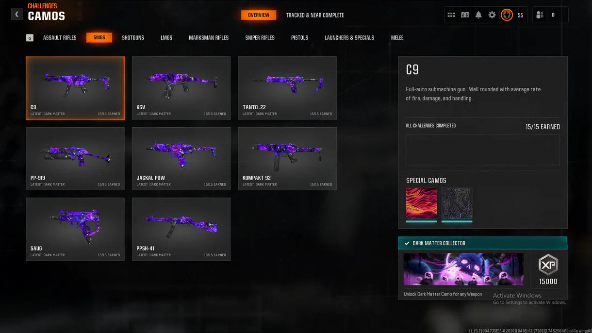 【 Dark Matter + Prestige 4】 ⚔ All Multiplayer Camos Unlocked ✨ Prestige 4 Ready ⚡ Dark Matter Legit Unlocked on 33 Black Ops 6 Guns ☄ Linkable to STEAM / BNET / XBOX / PSN