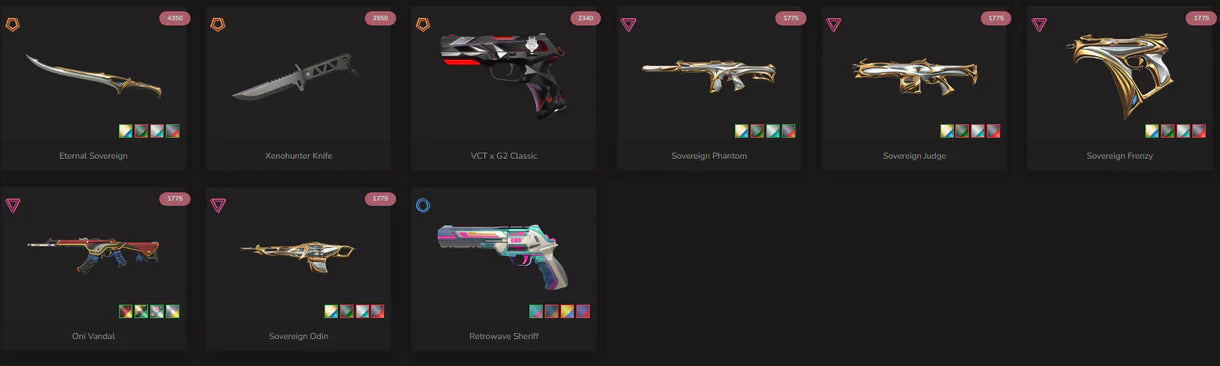 ?✨【 EU / TR 】?✨V25 ACT3 Immortal 2 // Oni Vandal+Sovereign Phantom+Xenohunter Knife+Eternal Sovereign+VCT x G2 Classic +9 Skins