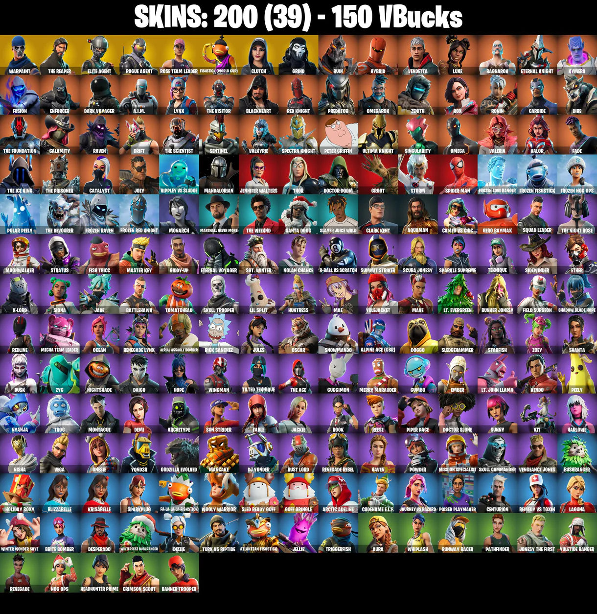 PC/PSN/XBOX |200 skins | OG STW | The Reaper | Elite Agent | Rogue Agent | Fishstick (World Cup) | Clutch | Grind | Rust Bucket | Reaper | #B522