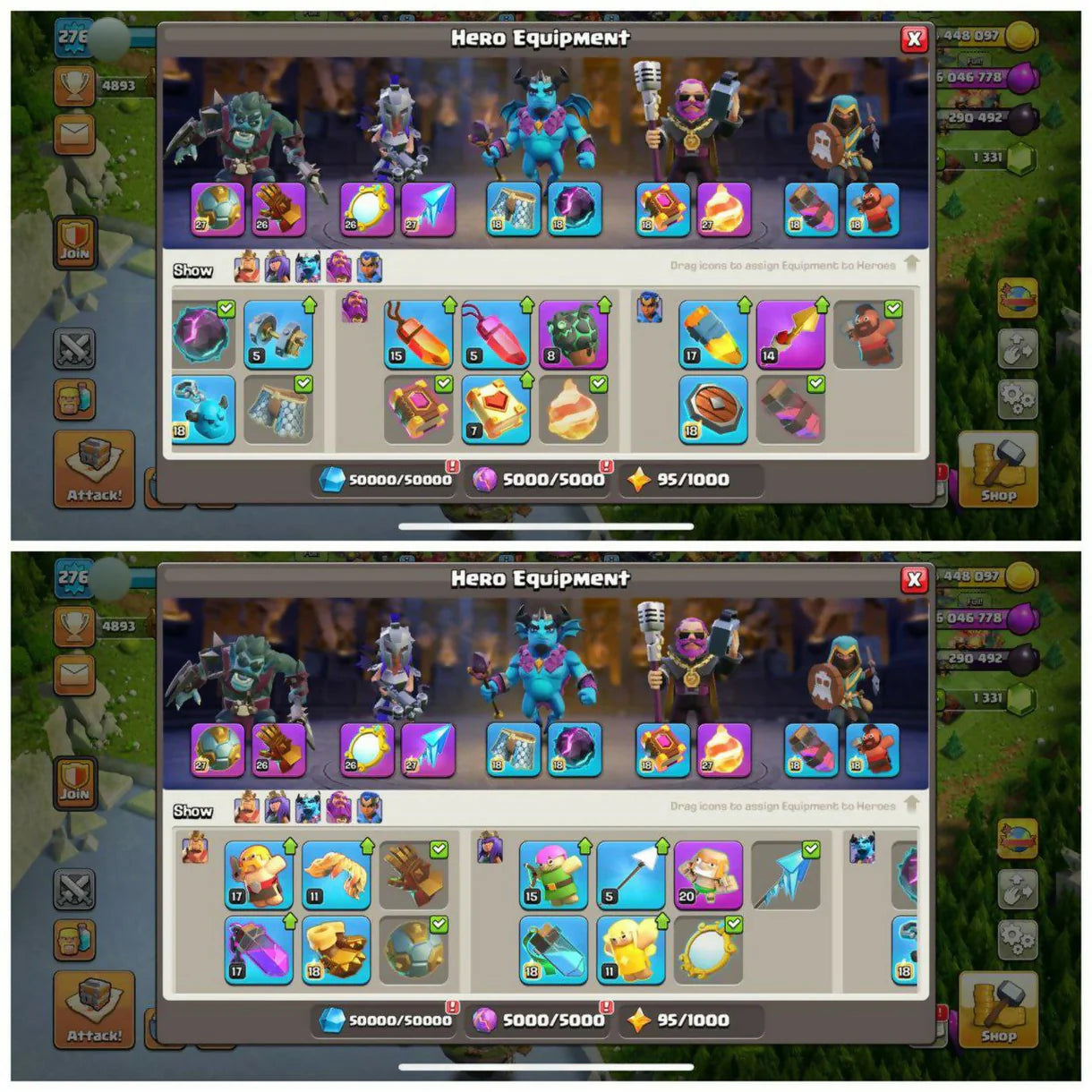 {STRONG BASE} TH17 NEAR MAX⚡️5 EPIC EQUIPMENTS⚡️XP- 276⚡️HERO -100-100-78-75-50 ⚡️HOT WALLS⚡️MAGIC ITEMS⚡️701 CWL MEDALS⚡️OP LAB⚡️INSTANT DELIVERY ?