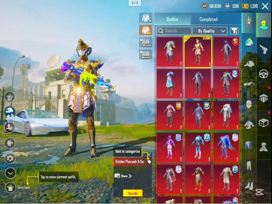 130 Mythiques ? | Pharoh Xsuit 4 ? | Tesla Diamant Drop Car ? | 33 x Gunlab rares | M416 Lézard et AKM Dessert Niv. 7⚡ | 11 x Autres messages d'élimination | Inventaire des ennemis ✨