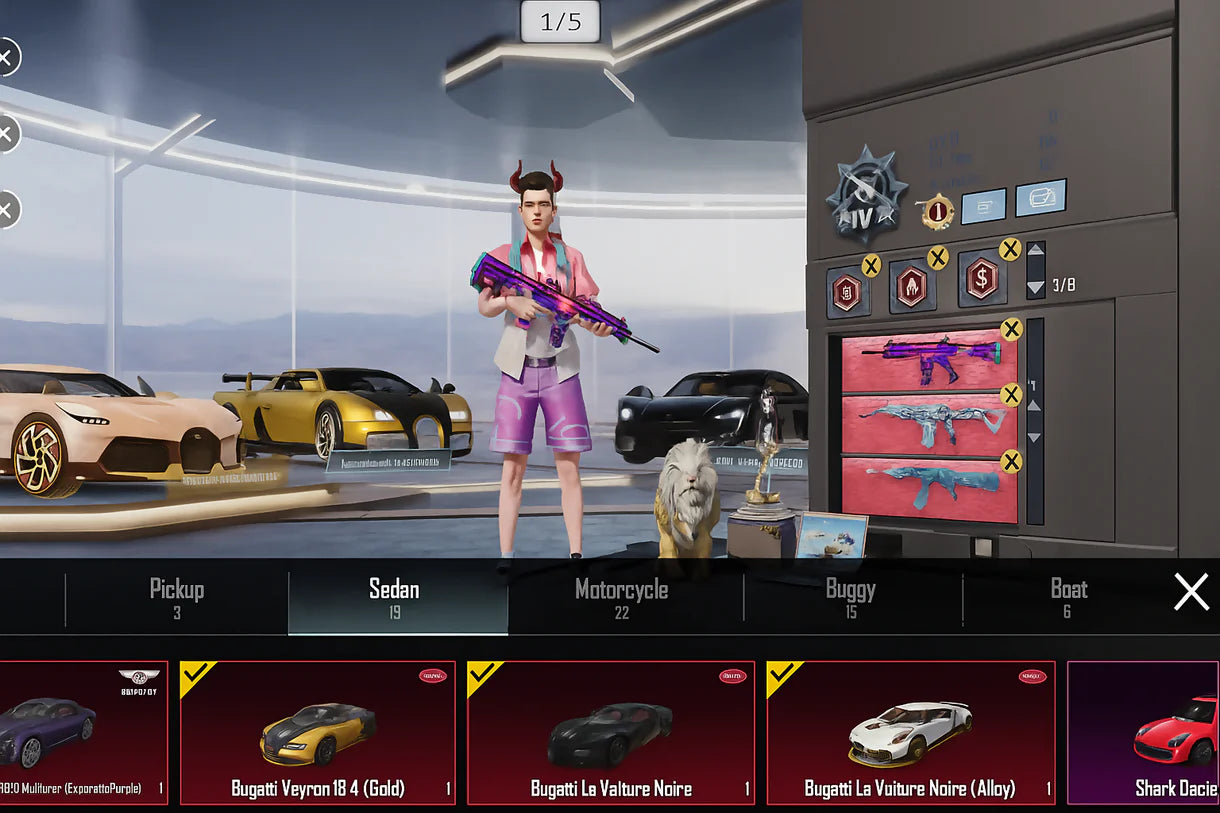 165 Mythiques | 17 Ultimes | 73,5 Collections | 10 Combinaisons X⚡ | Pharoh 7-Silvanius 6 | 10 Voitures | Casque Inferno | 62 Gunlab | 4 Armes Niv. 7 | 32 Messages d'élimination ✨
