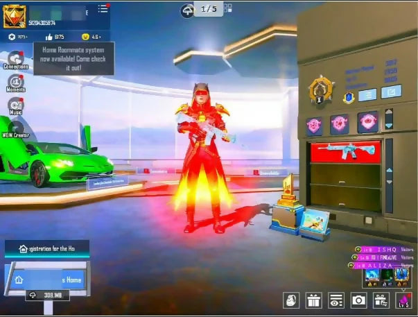 ?91Mythiques | 2x Voitures de sport ? | 19x Armes améliorées au total | M416 Glacier Max ? | 3x Plus d'armes Kill Msg | Ultimes lourds, Mythiques, Emotes et Inventaire✨