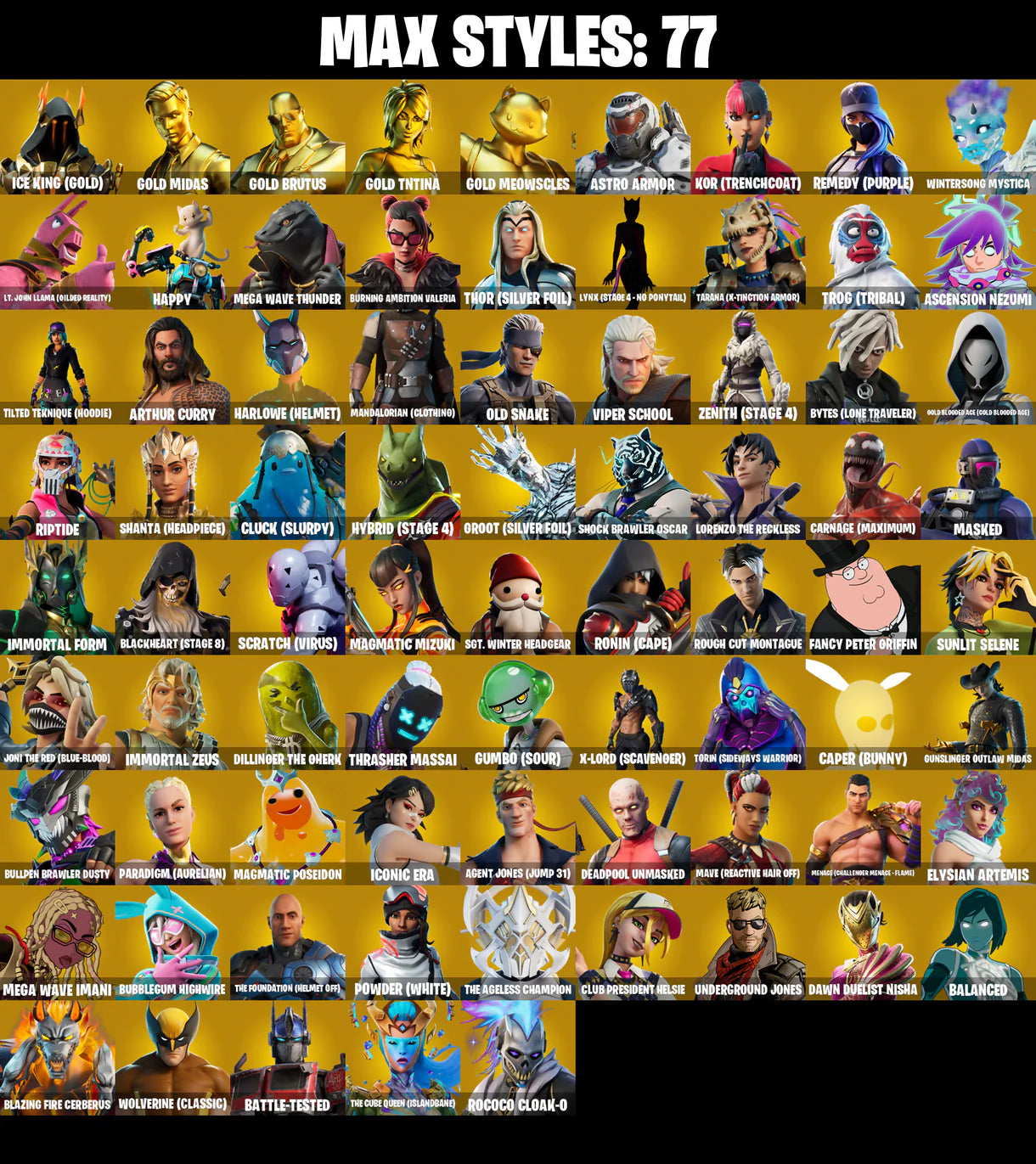 PC/PSN/XBOX |314 جلود | ترافيس سكوت | جولد ميداس | جولد بروتوس | جولد تي إن تيينا | جولد ميوزكلز | راش | تشامبيونشيب جونزي | #B437